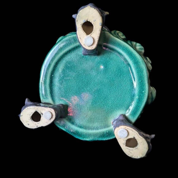 Dolphin Ceramic Vintage Majolica Cachepot GUC* - Picture 6 of 7